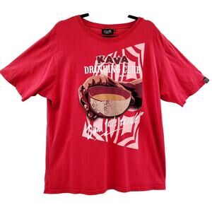 Fiji Islands Relax Fit Red KAVA DRINKING CLUB Graphic T-Shirt Men's Size 2XL